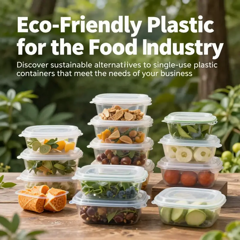 A collection of eco-friendly food containers displayed outdoors, highlighting sustainability.