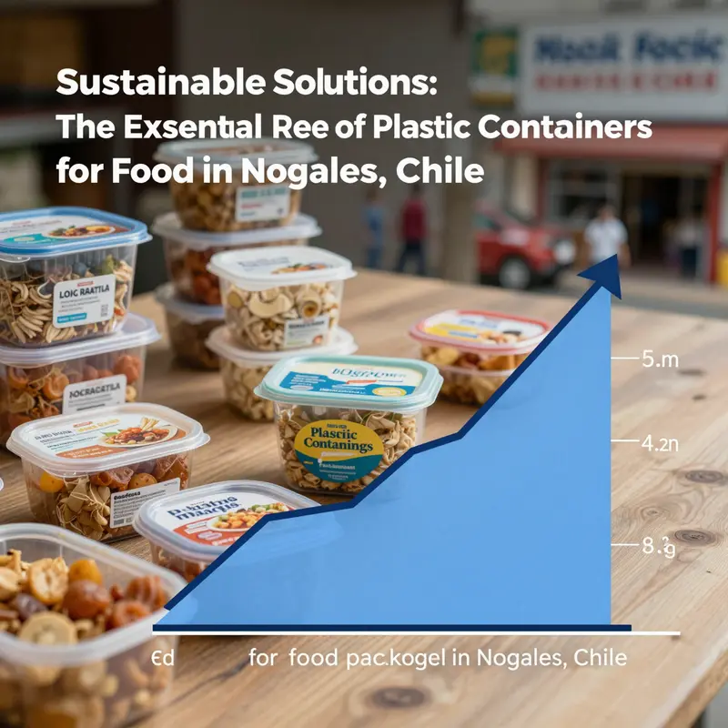 Food-grade plastic containers compliant with safety standards used in Nogales, Chile.