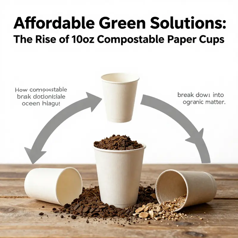 A comparison of bulk pricing for 10oz compostable paper cups.