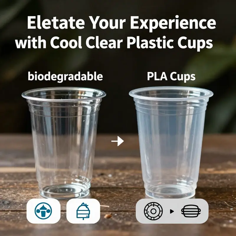 Different types of cool clear plastic cups highlighting their varied materials.