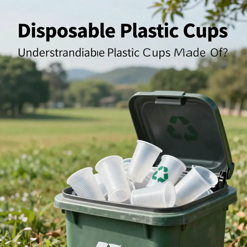 Different types of disposable plastic cups showcasing various materials.