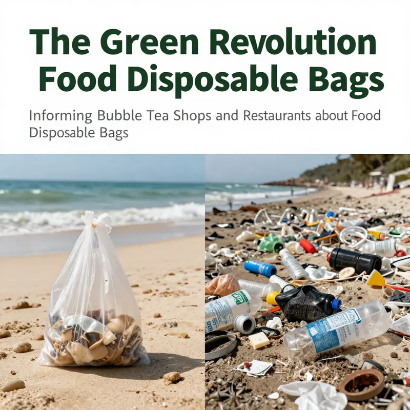 The stark contrast between a clean beach and one littered with disposable bags underscores the urgent need for change.
