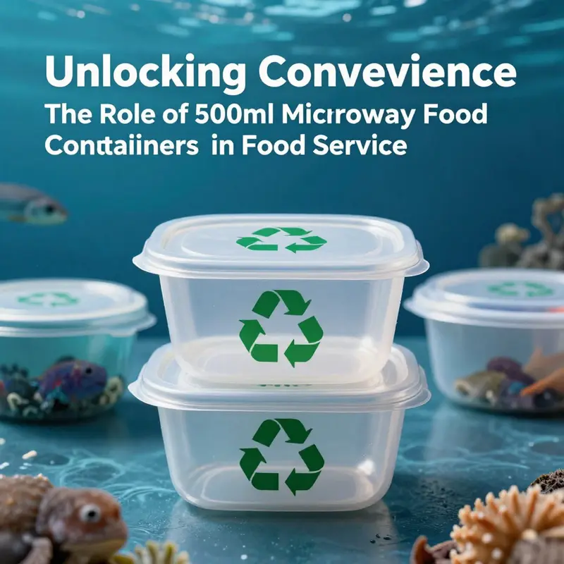 Detailed specifications of plastic 500ml microwave food takeaway containers highlight their essential features and compliance.