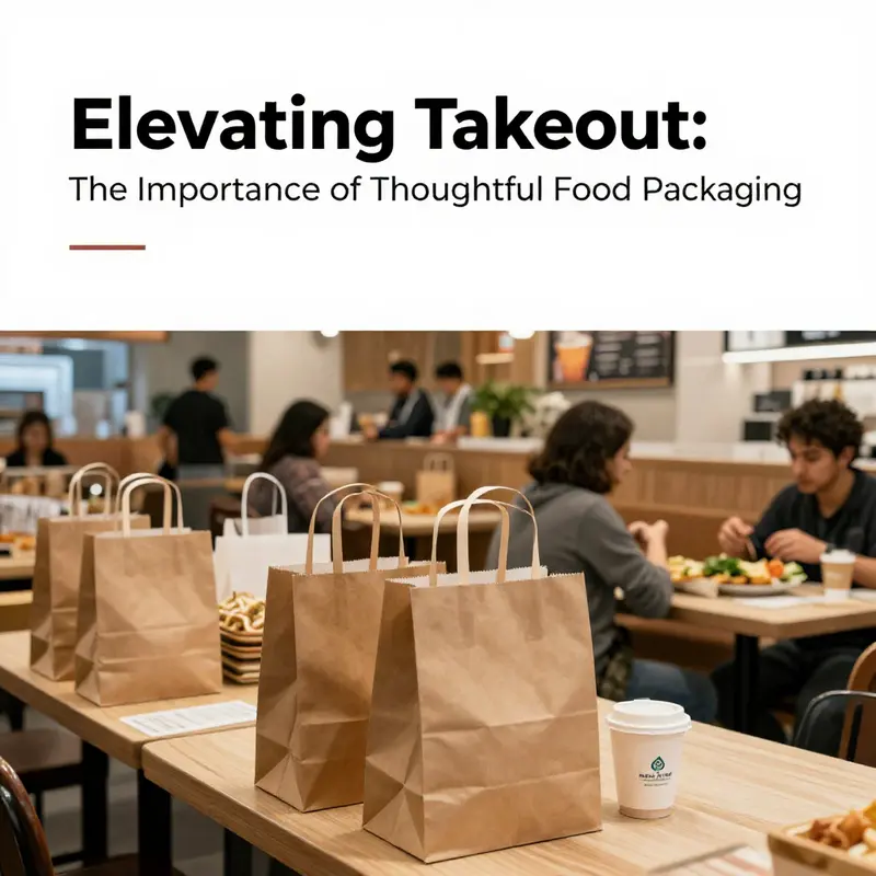 A vibrant restaurant showcasing sustainable takeout food packaging that appeals to modern consumers.