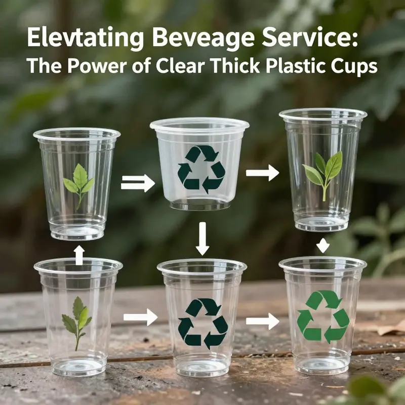The robust structure of clear thick plastic cups emphasizes durability and quality.