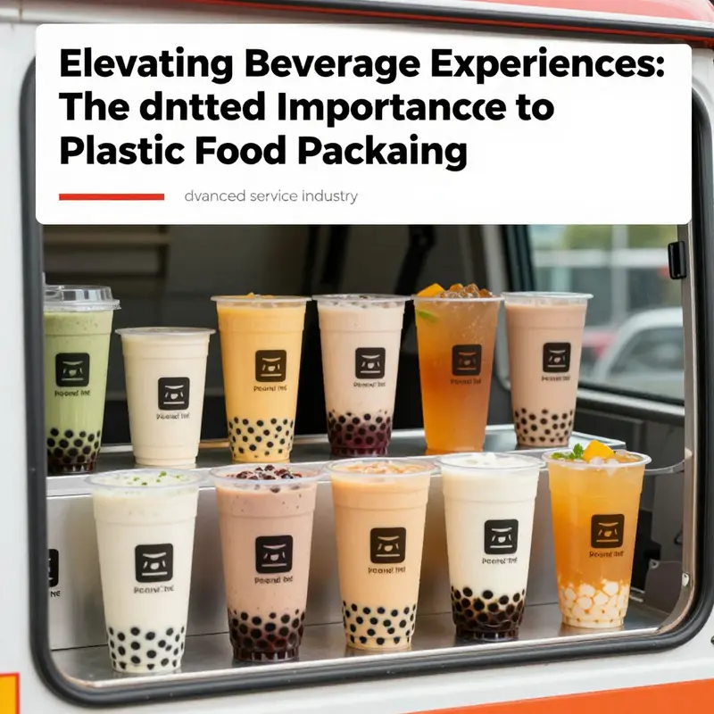 A colorful assortment of bubble tea and beverages packaged in modern plastic containers, highlighting effective food packaging.