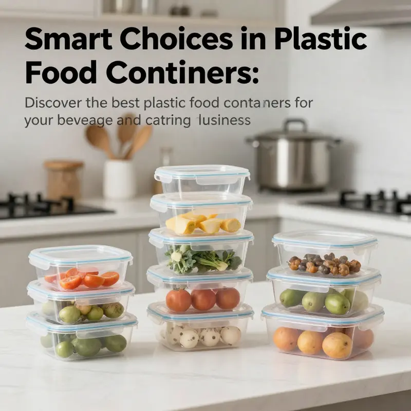 A modern kitchen featuring various plastic food containers arranged neatly.