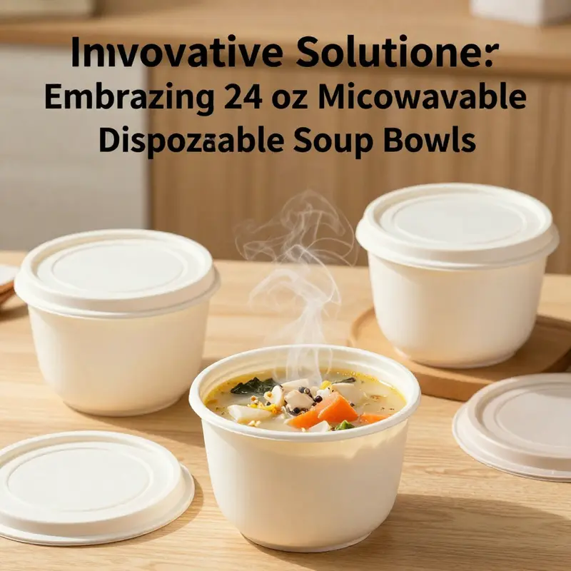 A showcase of the robust design and features of 24 oz soup bowls, perfect for hot or cold food.