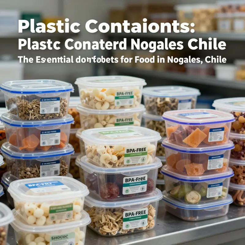 Food-grade plastic containers compliant with safety standards used in Nogales, Chile.