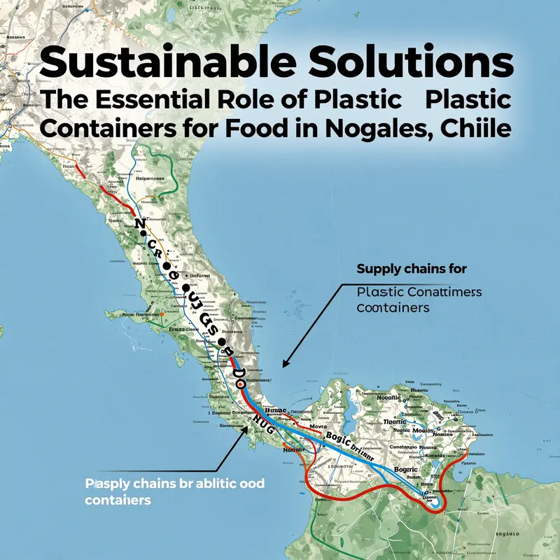 Food-grade plastic containers compliant with safety standards used in Nogales, Chile.