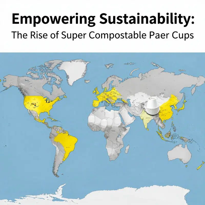 A detailed view of the innovative design of super compostable paper cups highlighting their durability.