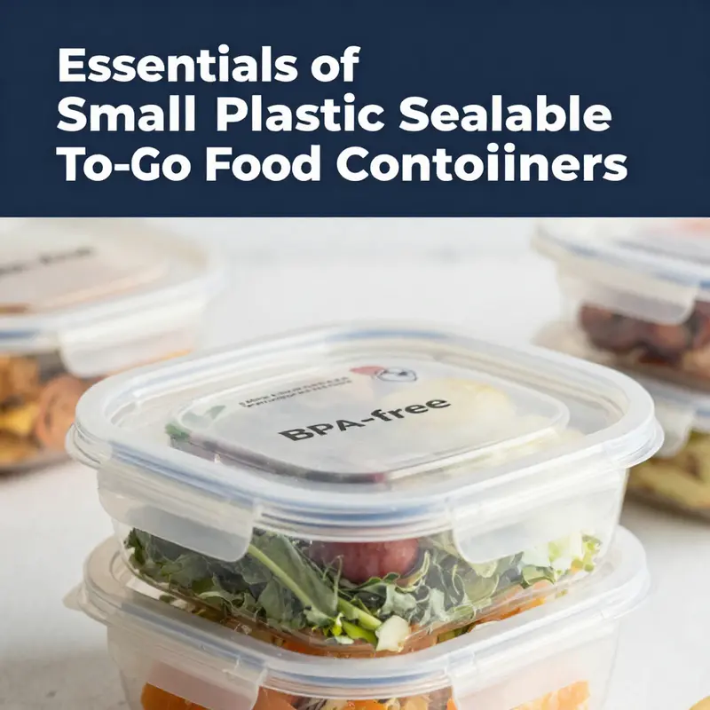 An array of small plastic sealable to-go food containers in diverse shapes and sizes.