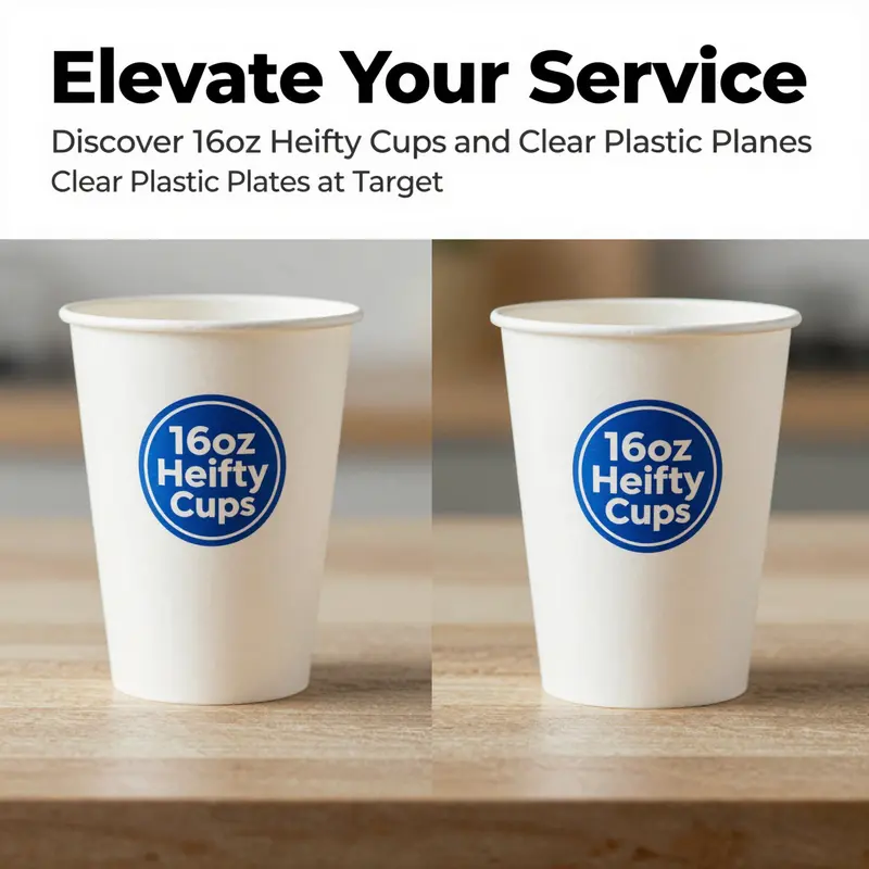 Hefty 16oz cups displayed to showcase clarity and durability.