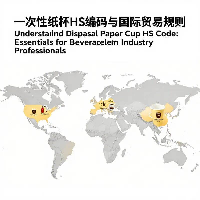 An infographic illustrating the classification and applications of disposable paper cups based on HS codes.