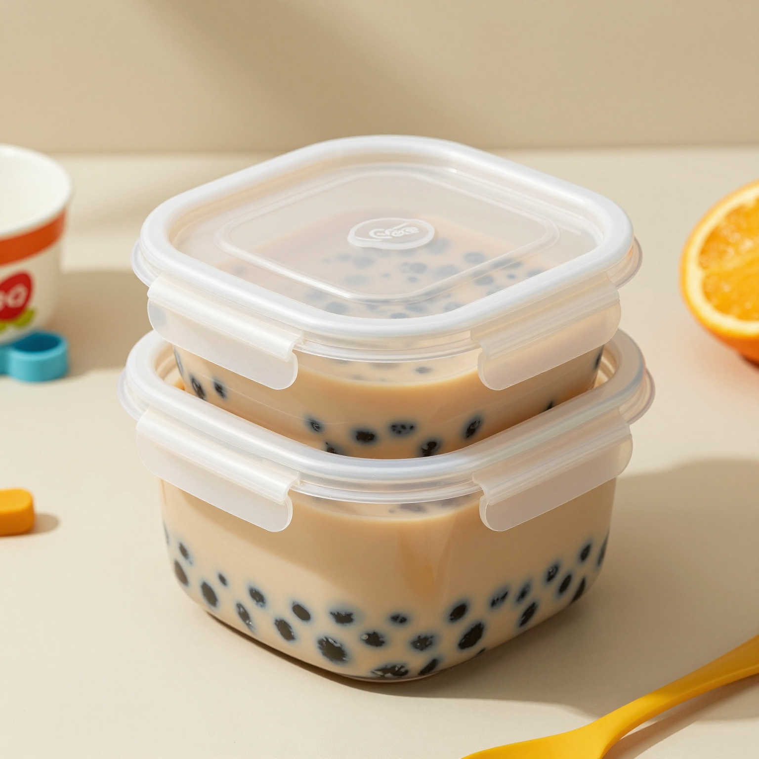 Plastic Hinged Food Container in Use