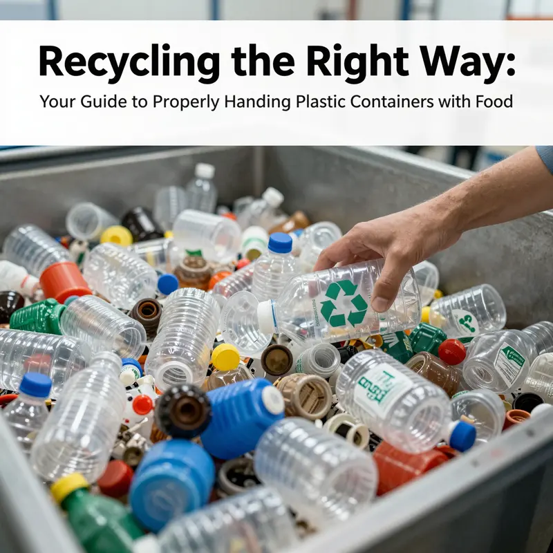 Properly cleaned plastic containers ready for recycling.