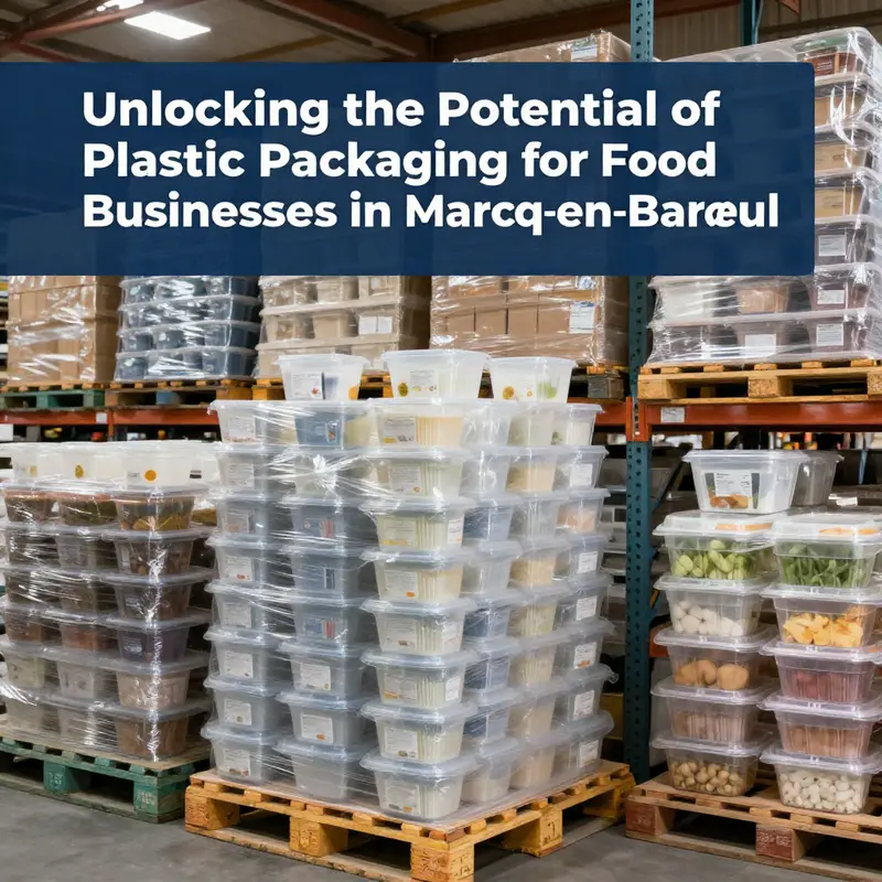 Food vendors in Marcq-en-Barœul utilize vibrant plastic packaging to attract customers.