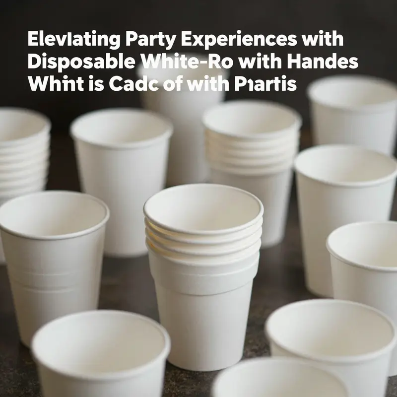 A lively party setup showcasing disposable cups with handles, ideal for festive gatherings.