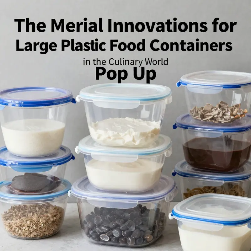 Chefs efficiently utilize large plastic food containers to streamline food preparation in a bustling kitchen environment.
