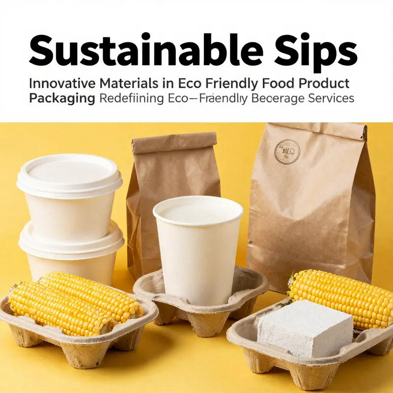 A showcase of innovative eco-friendly packaging materials that promote sustainability in food services.