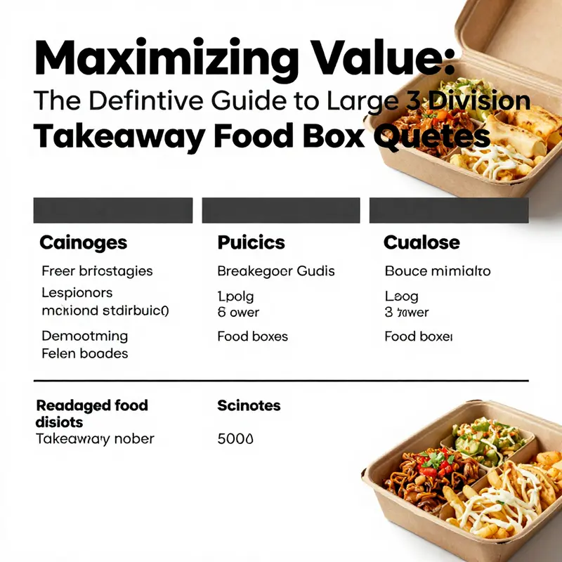 Detailed pricing analysis for large 3 division takeaway food boxes to inform purchasing decisions.