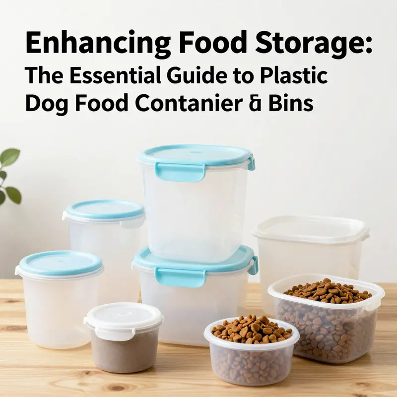 An example of a modern plastic dog food container bin designed for airtight sealing.