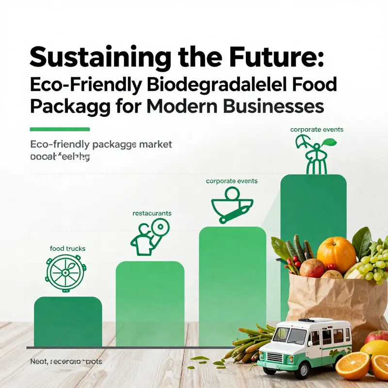 Showcase of diverse eco-friendly materials used in biodegradable food packaging.