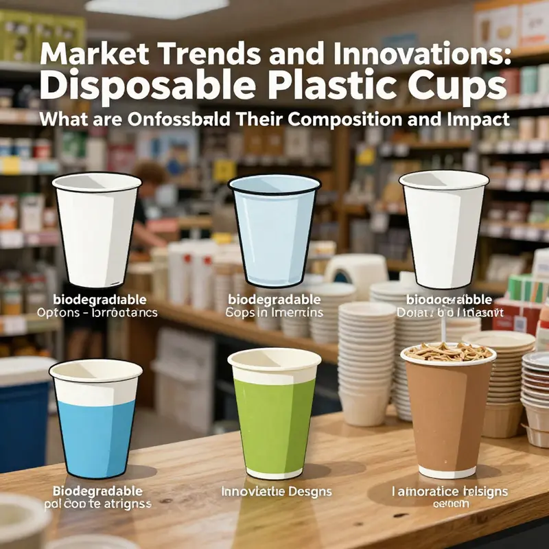 Different types of disposable plastic cups showcasing various materials.
