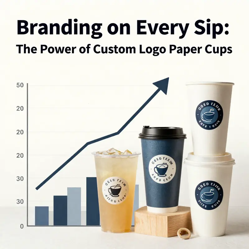 Custom logo paper cups enhancing brand identity across various business settings.