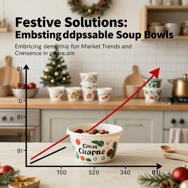 A collection of Christmas disposable soup bowls featuring vibrant seasonal designs and durable materials.