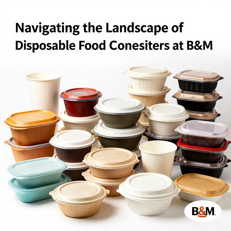 A collection of eco-friendly disposable food containers available at B&M, representing the latest market trends.