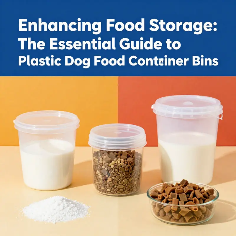 An example of a modern plastic dog food container bin designed for airtight sealing.