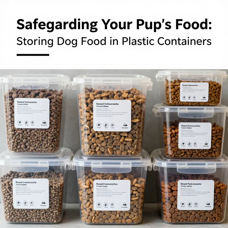 Explore the safety aspects of using different materials for dog food storage.