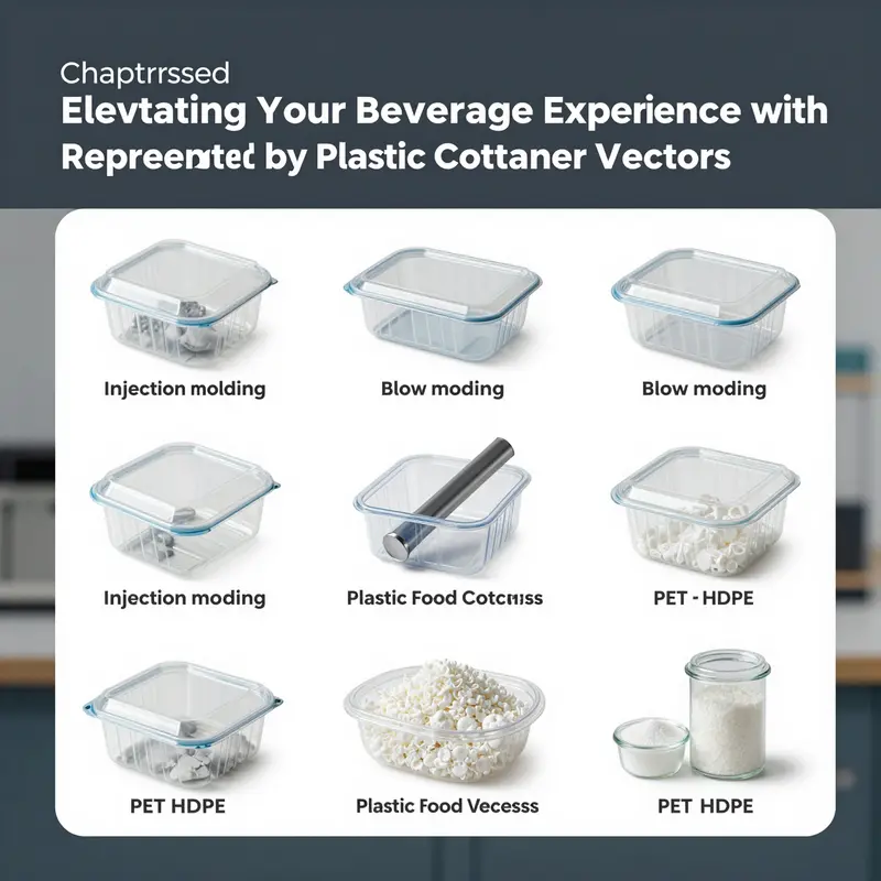 A diverse collection of vector-designed plastic food containers highlighting modern design techniques.