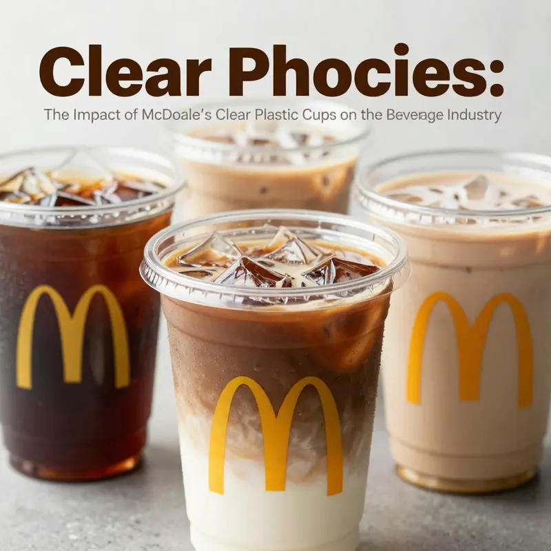McDonald’s clear plastic cups feature a robust design ideal for cold beverages, exemplifying modern drinkware trends.