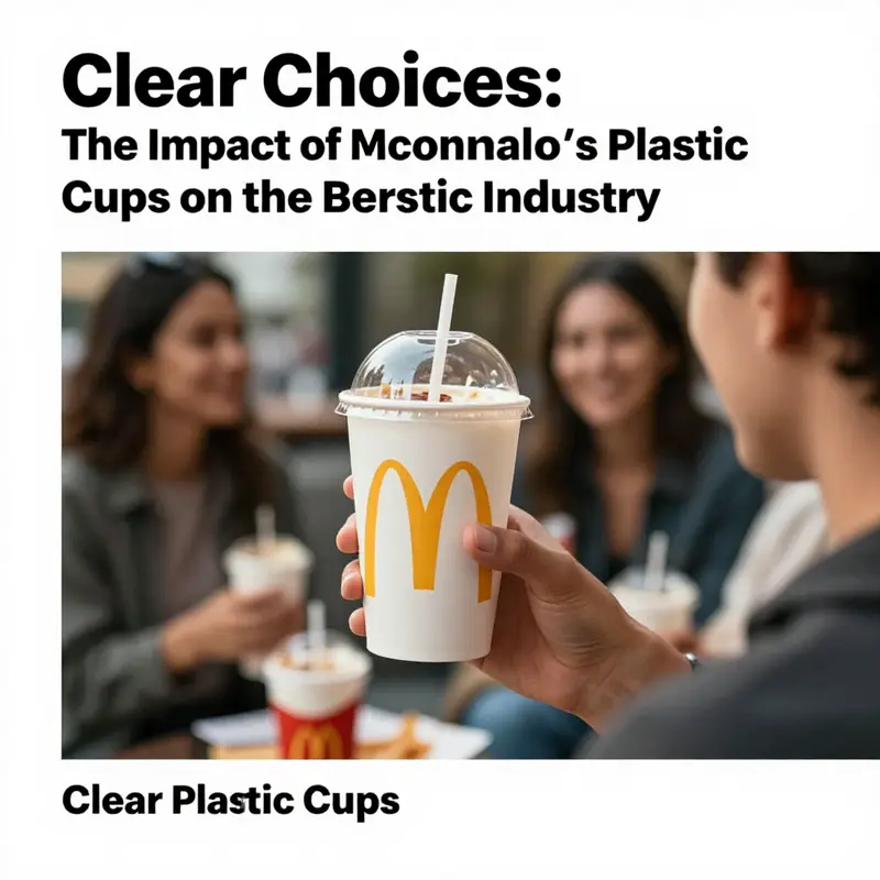 McDonald’s clear plastic cups feature a robust design ideal for cold beverages, exemplifying modern drinkware trends.