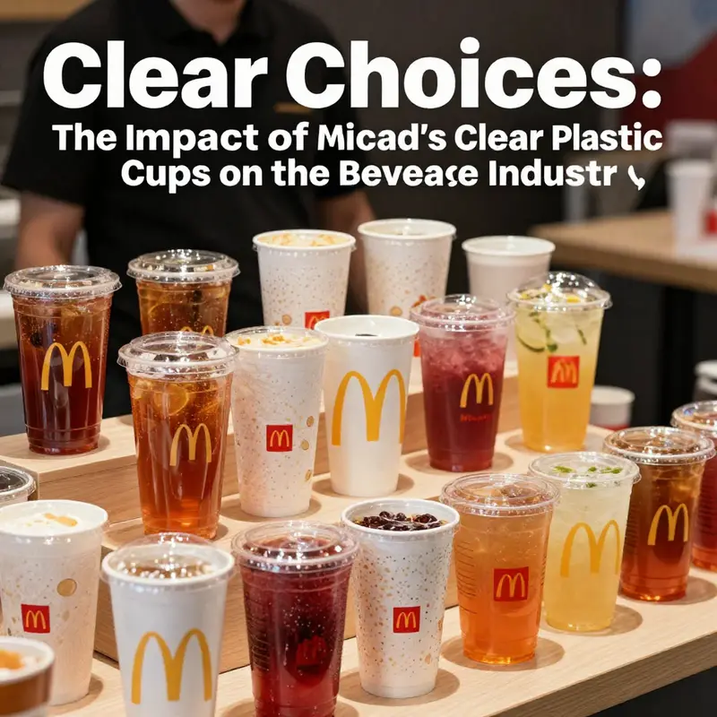 McDonald’s clear plastic cups feature a robust design ideal for cold beverages, exemplifying modern drinkware trends.