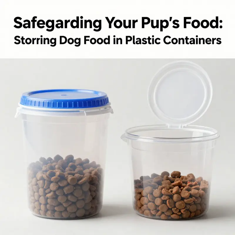 Explore the safety aspects of using different materials for dog food storage.