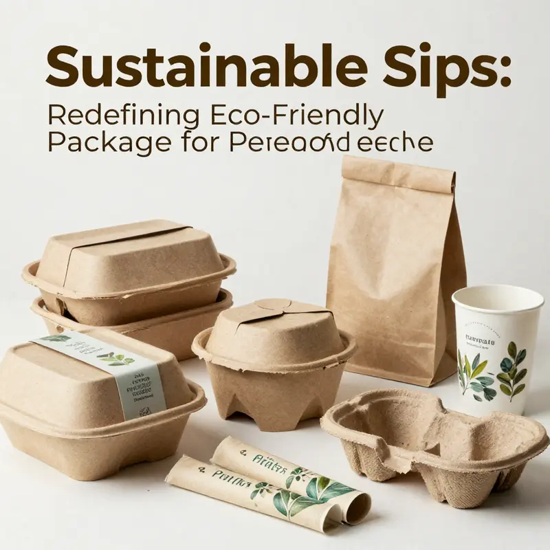 A showcase of innovative eco-friendly packaging materials that promote sustainability in food services.