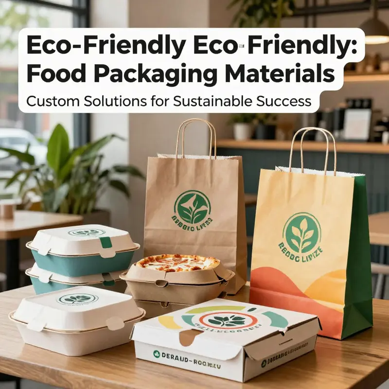 Diverse paper-based packaging solutions accentuated with vibrant designs, emphasizing eco-friendliness.