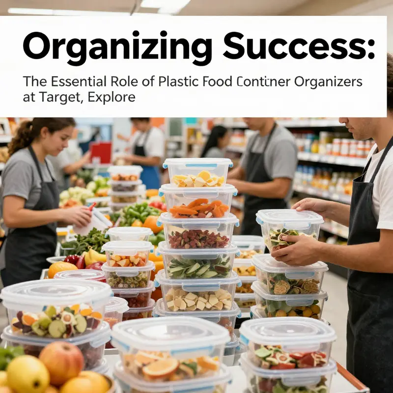 Food service staff preparing dishes using organized plastic food storage containers, highlighting efficiency and professional kitchen ambiance.