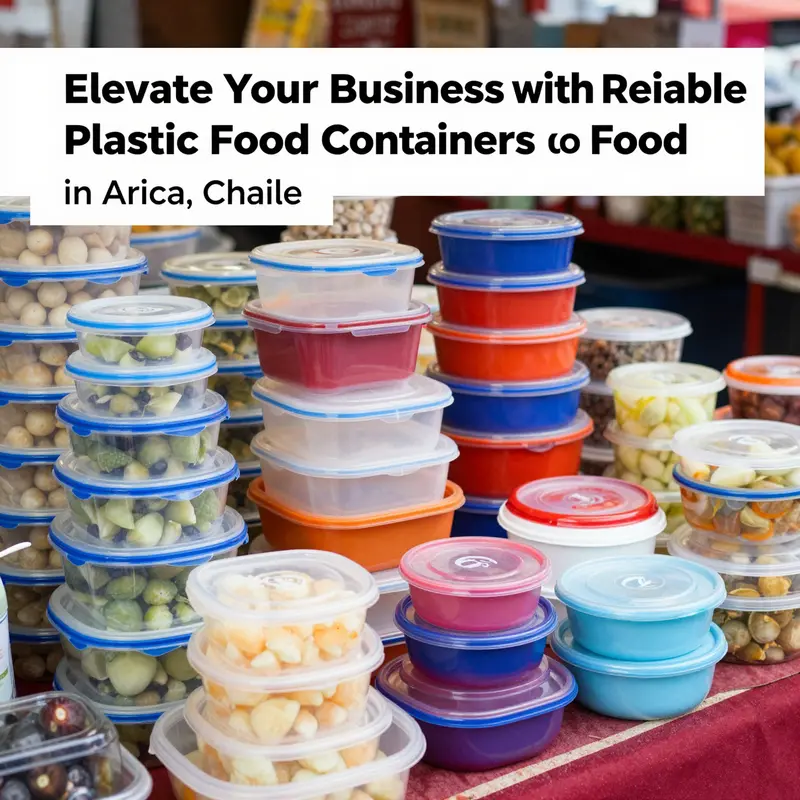 A diverse range of food-grade plastic containers available in Arica, showcasing quality and versatility.