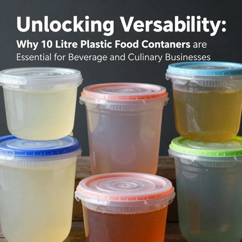 Versatile 10 litre plastic food containers showcasing their practical design features.