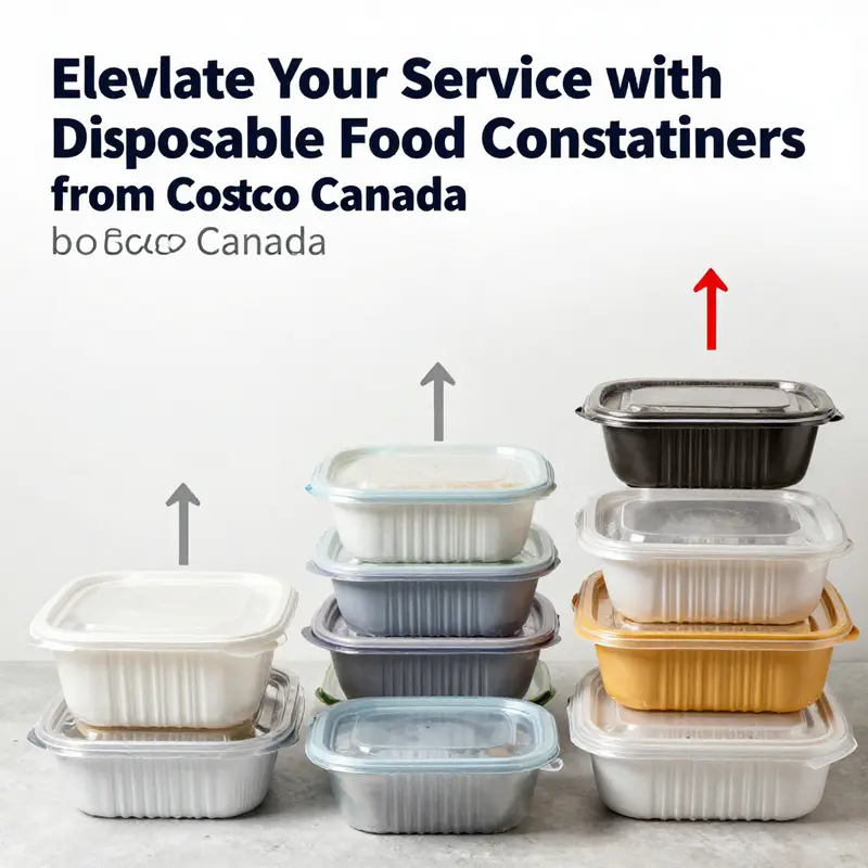 A variety of disposable food containers available at Costco Canada, suitable for multiple food service scenarios.