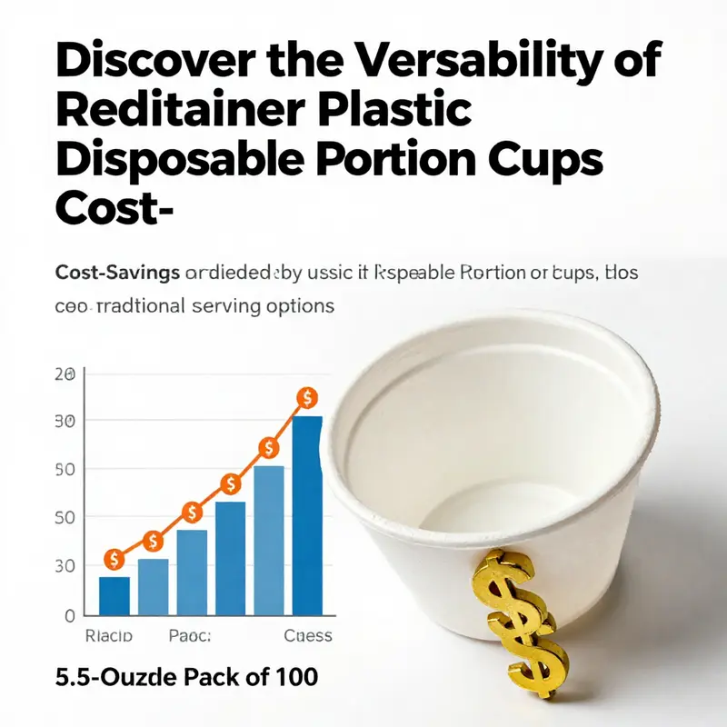 Reditainer 5.5-ounce cups displaying their stackable, clear, and durable design perfect for various food applications.