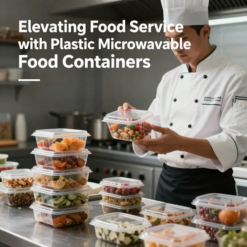 Durable and heat-resistant plastic containers suitable for microwaving.