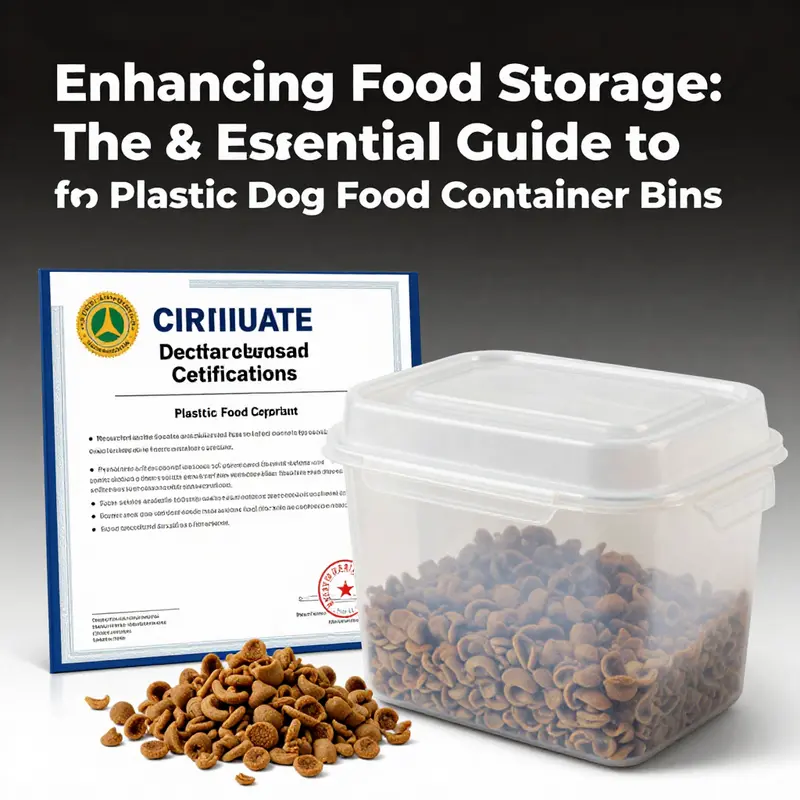 An example of a modern plastic dog food container bin designed for airtight sealing.