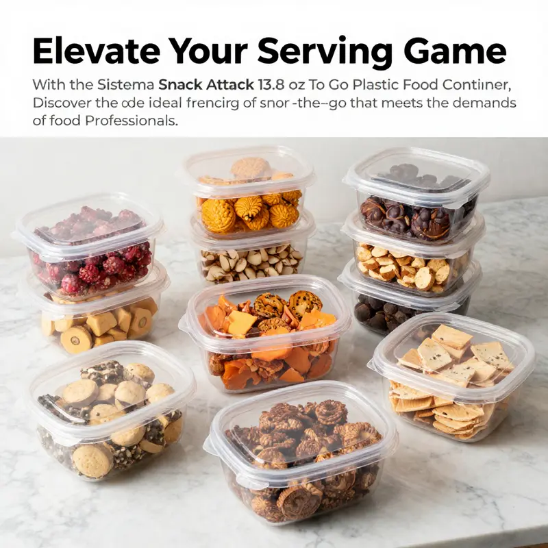 A variety of Sistema Snack Attack containers filled with snacks, displayed beautifully on a countertop.