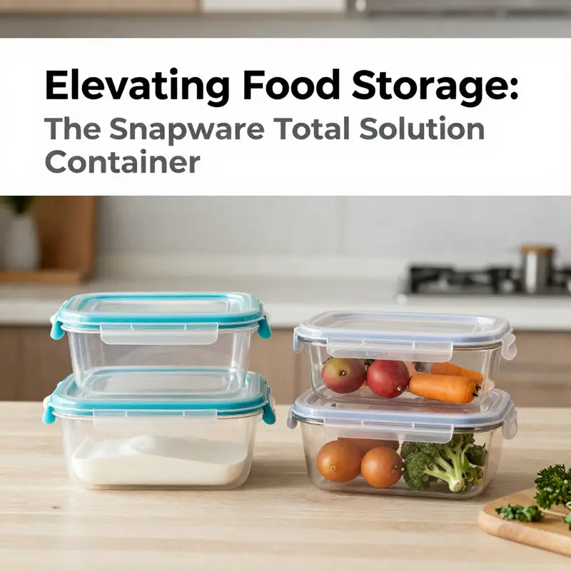 The Snapware Total Solution 1 Container highlighting its clear design and airtight seal, ideal for preserving ingredients.