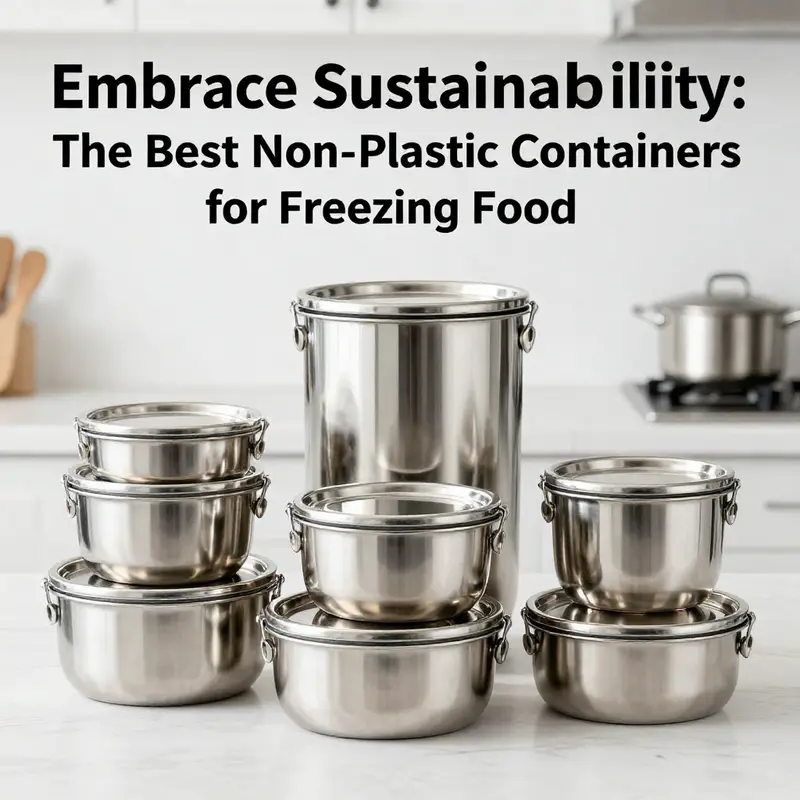 Durable and sleek stainless steel containers ideal for freezing food.